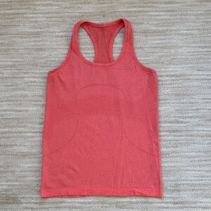 EUC Lululemon Swiftly Tech Racerback Heathered Alarming Orange Size 8